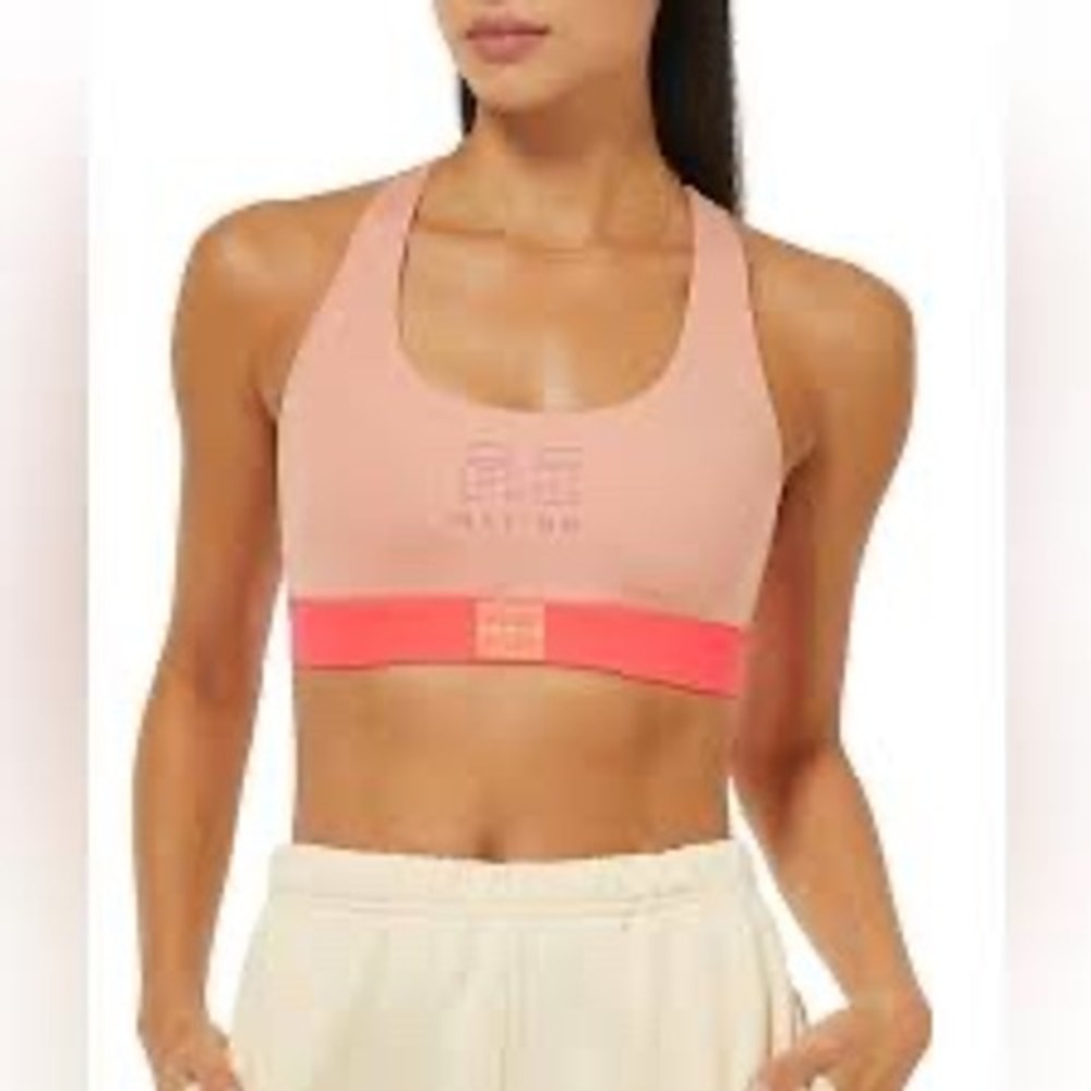 PE Nation Racerback Sports Bra Peach Pink Large